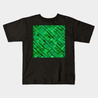 Comic Book Style Green Brick Wall (MD23Bgs008d) Kids T-Shirt